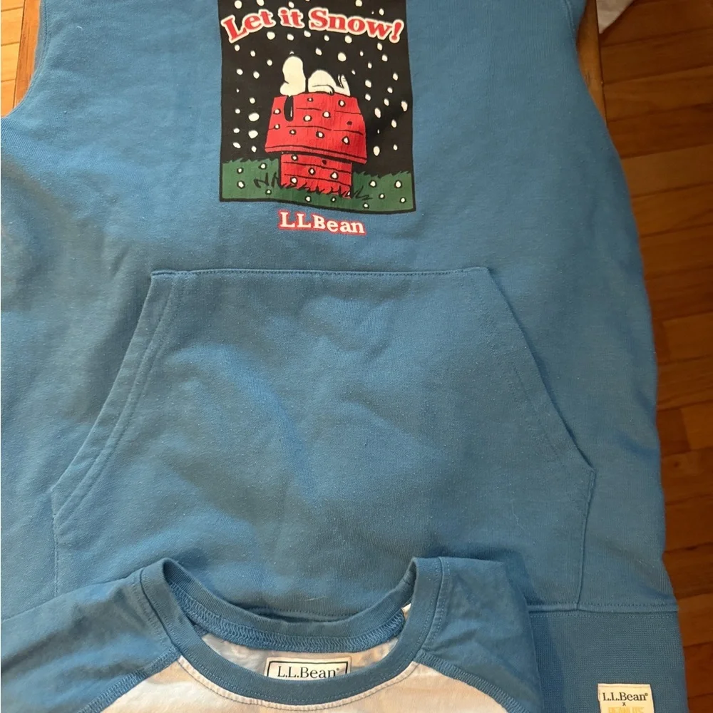 L.L. Bean x Peanuts Collab Kids Blue Graphic Sweatshirt L